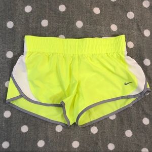 Nike Dri-Fit Neon Yellow Running Shorts Size Small